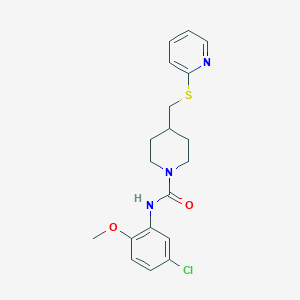 molecular formula C19H22ClN3O2S B2522143 N-(5-氯-2-甲氧基苯基)-4-((吡啶-2-硫基)甲基)哌啶-1-甲酰胺 CAS No. 1421483-52-4