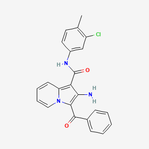 molecular formula C23H18ClN3O2 B2522144 2-氨基-3-苯甲酰基-N-(3-氯-4-甲基苯基)吲哚并[1,2-b]喹唑啉-1-甲酰胺 CAS No. 898453-51-5