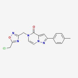 5-{[5-(chloromethyl)-1,2,4-oxadiazol-3-yl]methyl}-2-(4-methylphenyl)pyrazolo[1,5-a]pyrazin-4(5H)-one