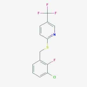 molecular formula C13H8ClF4NS B2522168 2-[(3-Chloro-2-fluorobenzyl)thio]-5-(trifluoromethyl)pyridine CAS No. 259655-18-0