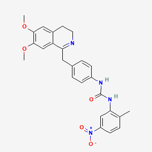 1-[4-[(6,7-Dimethoxy-3,4-dihydroisoquinolin-1-yl)methyl]phenyl]-3-(2-methyl-5-nitrophenyl)urea