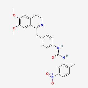 molecular formula C26H26N4O5 B2522169 1-[4-[(6,7-二甲氧基-3,4-二氢异喹啉-1-基)甲基]苯基]-3-(2-甲基-5-硝基苯基)脲 CAS No. 1024251-57-7