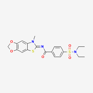 (E)-4-(N,N-diethylsulfamoyl)-N-(7-methyl-[1,3]dioxolo[4',5':4,5]benzo[1,2-d]thiazol-6(7H)-ylidene)benzamide