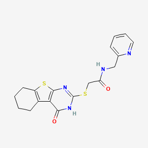 2-[(4-hydroxy-5,6,7,8-tetrahydro[1]benzothieno[2,3-d]pyrimidin-2-yl)sulfanyl]-N-(pyridin-2-ylmethyl)acetamide