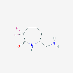 molecular formula C7H12F2N2O B2522182 7-(アミノメチル)-3,3-ジフルオロアゼパン-2-オン CAS No. 2260937-60-6