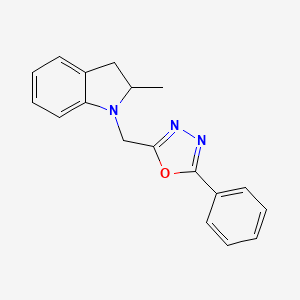 2-((2-Methylindolin-1-yl)methyl)-5-phenyl-1,3,4-oxadiazole