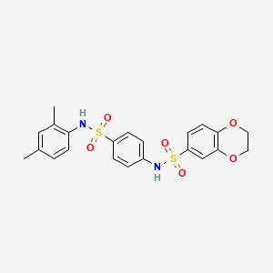 molecular formula C22H22N2O6S2 B2522194 N-(4-(N-(2,4-dimethylphenyl)sulfamoyl)phenyl)-2,3-dihydrobenzo[b][1,4]dioxine-6-sulfonamide CAS No. 431979-61-2