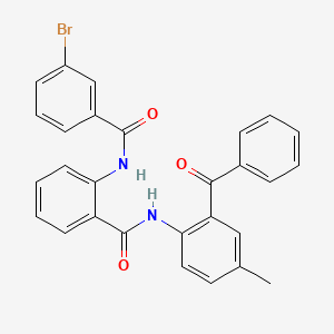 molecular formula C28H21BrN2O3 B2522200 N-(2-benzoyl-4-methylphenyl)-2-(3-bromobenzamido)benzamide CAS No. 313535-99-8
