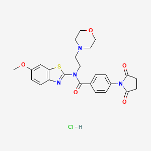 4-(2,5-dioxopyrrolidin-1-yl)-N-(6-methoxybenzo[d]thiazol-2-yl)-N-(2-morpholinoethyl)benzamide hydrochloride