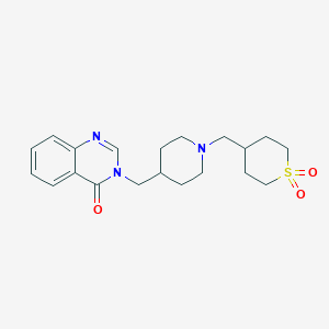molecular formula C20H27N3O3S B2522211 3-[[1-[(1,1-Dioxothian-4-yl)methyl]piperidin-4-yl]methyl]quinazolin-4-one CAS No. 2380072-02-4