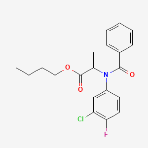 molecular formula C20H21ClFNO3 B2522213 Butyl 2-(benzoyl-3-chloro-4-fluoroanilino)propanoate CAS No. 1396965-66-4