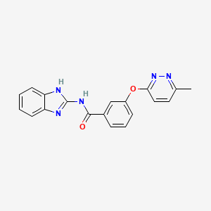 molecular formula C19H15N5O2 B2522216 N-(1H-benzo[d]imidazol-2-yl)-3-((6-methylpyridazin-3-yl)oxy)benzamide CAS No. 1251685-73-0