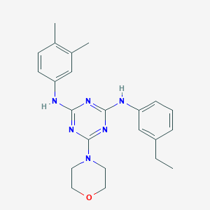 molecular formula C23H28N6O B2522230 N2-(3,4-dimethylphenyl)-N4-(3-ethylphenyl)-6-morpholino-1,3,5-triazine-2,4-diamine CAS No. 946208-80-6