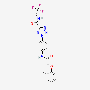 molecular formula C19H17F3N6O3 B2522234 2-(4-(2-(邻甲苯氧基)乙酰氨基)苯基)-N-(2,2,2-三氟乙基)-2H-四唑-5-甲酰胺 CAS No. 1396768-06-1