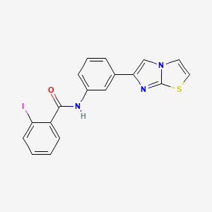 molecular formula C18H12IN3OS B2522238 N-(3-(imidazo[2,1-b]thiazol-6-yl)phenyl)-2-iodobenzamide CAS No. 670248-11-0