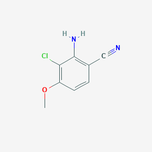 molecular formula C8H7ClN2O B2522251 2-Amino-3-chloro-4-methoxybenzonitrile CAS No. 1936404-77-1