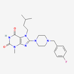 8-[4-[(4-Fluorophenyl)methyl]piperazin-1-yl]-3-methyl-7-(3-methylbutyl)purine-2,6-dione