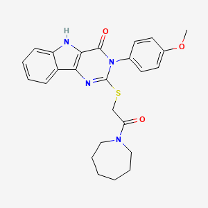 2-((2-(azepan-1-yl)-2-oxoethyl)thio)-3-(4-methoxyphenyl)-3H-pyrimido[5,4-b]indol-4(5H)-one