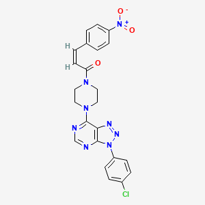 molecular formula C23H19ClN8O3 B2522260 (Z)-1-(4-(3-(4-氯苯基)-3H-[1,2,3]三唑并[4,5-d]嘧啶-7-基)哌嗪-1-基)-3-(4-硝基苯基)丙-2-烯-1-酮 CAS No. 941919-89-7