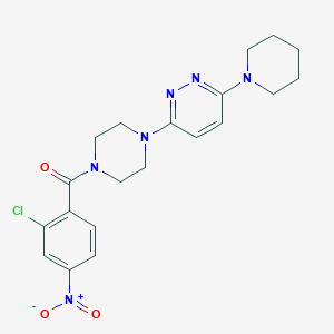 molecular formula C20H23ClN6O3 B2522263 (2-クロロ-4-ニトロフェニル)(4-(6-(ピペリジン-1-イル)ピリダジン-3-イル)ピペラジン-1-イル)メタノン CAS No. 898459-69-3