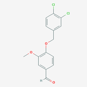 molecular formula C15H12Cl2O3 B2522266 4-[(3,4-Dichlorobenzyl)oxy]-3-methoxybenzaldehyde CAS No. 423151-49-9