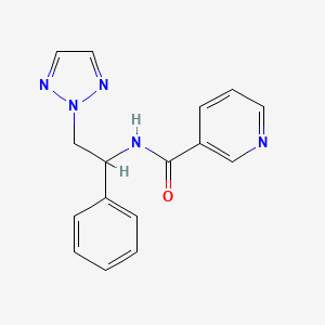 molecular formula C16H15N5O B2522267 N-(1-フェニル-2-(2H-1,2,3-トリアゾール-2-イル)エチル)ニコチンアミド CAS No. 2034266-70-9