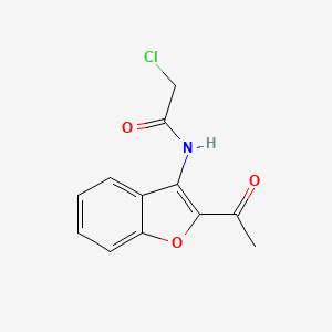 molecular formula C12H10ClNO3 B2522268 N-(2-乙酰基-1-苯并呋喃-3-基)-2-氯乙酰胺 CAS No. 855715-46-7