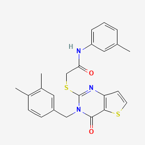 2-{[3-(3,4-dimethylbenzyl)-4-oxo-3,4-dihydrothieno[3,2-d]pyrimidin-2-yl]sulfanyl}-N-(3-methylphenyl)acetamide