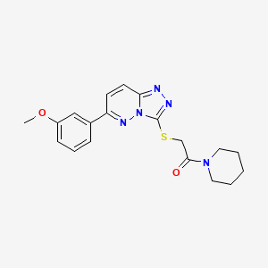 molecular formula C19H21N5O2S B2522273 2-[[6-(3-甲氧基苯基)-[1,2,4]三唑并[4,3-b]嘧啶-3-基]硫代]-1-哌啶-1-基乙酮 CAS No. 894062-19-2