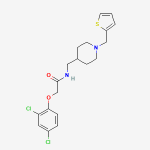 molecular formula C19H22Cl2N2O2S B2522276 2-(2,4-dichlorophenoxy)-N-((1-(thiophen-2-ylmethyl)piperidin-4-yl)methyl)acetamide CAS No. 953917-67-4
