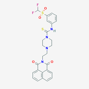 N-[3-(difluoromethylsulfonyl)phenyl]-4-[2-(1,3-dioxobenzo[de]isoquinolin-2-yl)ethyl]piperazine-1-carbothioamide