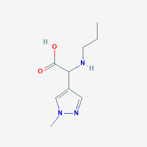 molecular formula C9H15N3O2 B2522287 2-(1-methyl-1H-pyrazol-4-yl)-2-(propylamino)acetic acid CAS No. 1218219-80-7