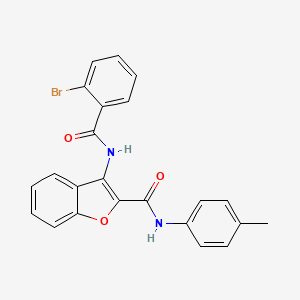 molecular formula C23H17BrN2O3 B2522293 3-(2-bromobenzamido)-N-(p-tolyl)benzofuran-2-carboxamide CAS No. 887880-25-3