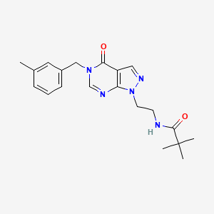 molecular formula C20H25N5O2 B2522296 N-(2-(5-(3-methylbenzyl)-4-oxo-4,5-dihydro-1H-pyrazolo[3,4-d]pyrimidin-1-yl)ethyl)pivalamide CAS No. 921897-02-1