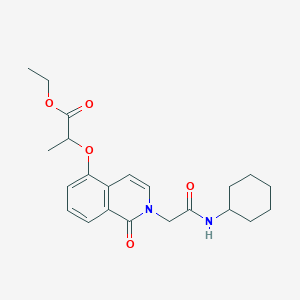 molecular formula C22H28N2O5 B2522301 Ethyl 2-[2-[2-(cyclohexylamino)-2-oxoethyl]-1-oxoisoquinolin-5-yl]oxypropanoate CAS No. 868224-72-0