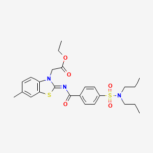 (Z)-ethyl 2-(2-((4-(N,N-dipropylsulfamoyl)benzoyl)imino)-6-methylbenzo[d]thiazol-3(2H)-yl)acetate
