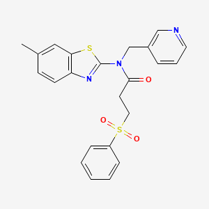 N-(6-methylbenzo[d]thiazol-2-yl)-3-(phenylsulfonyl)-N-(pyridin-3-ylmethyl)propanamide