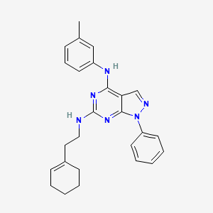 N~6~-[2-(cyclohex-1-en-1-yl)ethyl]-N~4~-(3-methylphenyl)-1-phenyl-1H-pyrazolo[3,4-d]pyrimidine-4,6-diamine