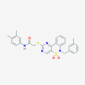 N-(3,4-dimethylphenyl)-2-{[6-(3-methylbenzyl)-5,5-dioxido-6H-pyrimido[5,4-c][2,1]benzothiazin-2-yl]thio}acetamide