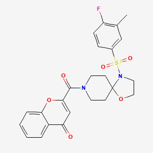 2-(4-((4-fluoro-3-methylphenyl)sulfonyl)-1-oxa-4,8-diazaspiro[4.5]decane-8-carbonyl)-4H-chromen-4-one