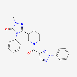 molecular formula C23H23N7O2 B2522314 1-甲基-4-苯基-3-(1-(2-苯基-2H-1,2,3-三唑-4-羰基)哌啶-3-基)-1H-1,2,4-三唑-5(4H)-酮 CAS No. 1396853-04-5