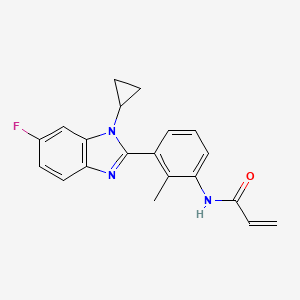 N-[3-(1-Cyclopropyl-6-fluorobenzimidazol-2-yl)-2-methylphenyl]prop-2-enamide