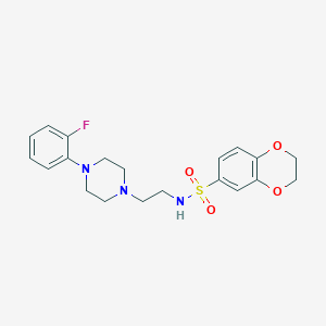 molecular formula C20H24FN3O4S B2522323 N-(2-(4-(2-fluorophenyl)piperazin-1-yl)ethyl)-2,3-dihydrobenzo[b][1,4]dioxine-6-sulfonamide CAS No. 1049391-70-9