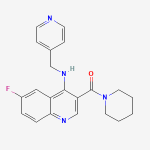 (6-Fluoro-4-((pyridin-4-ylmethyl)amino)quinolin-3-yl)(piperidin-1-yl)methanone