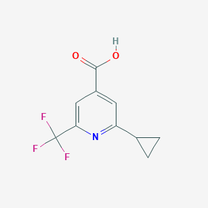 molecular formula C10H8F3NO2 B2522327 2-Cyclopropyl-6-(trifluoromethyl)pyridine-4-carboxylic acid CAS No. 1782868-41-0