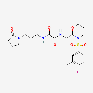 N1-((3-((4-fluoro-3-methylphenyl)sulfonyl)-1,3-oxazinan-2-yl)methyl)-N2-(3-(2-oxopyrrolidin-1-yl)propyl)oxalamide
