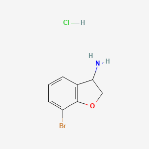 molecular formula C8H9BrClNO B2522335 7-Bromo-2,3-dihydrobenzofuran-3-amine hydrochloride CAS No. 1258400-12-2