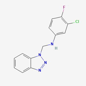 molecular formula C13H10ClFN4 B2522341 N-(1H-1,2,3-ベンゾトリアゾール-1-イルメチル)-3-クロロ-4-フルオロアニリン CAS No. 297150-27-7