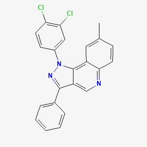 molecular formula C23H15Cl2N3 B2522350 1-(3,4-ジクロロフェニル)-8-メチル-3-フェニル-1H-ピラゾロ[4,3-c]キノリン CAS No. 901263-93-2