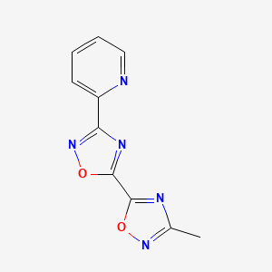 molecular formula C10H7N5O2 B2522356 3-Methyl-3'-pyridin-2-yl-5,5'-bi-1,2,4-oxadiazole CAS No. 1798497-33-2